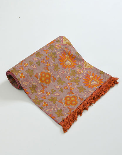 Purple Floral Jaal Cotton Table Runner