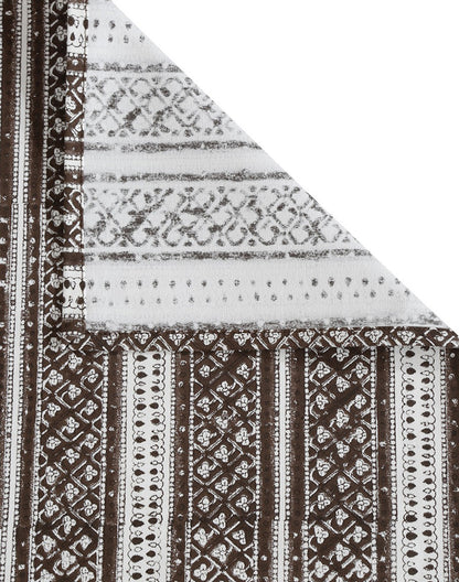Brown Printed Cotton Table Runner