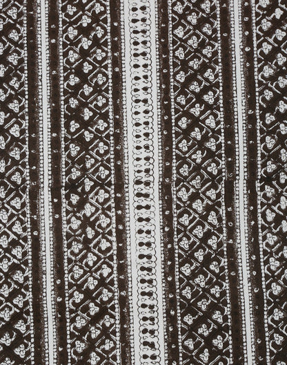 Brown Printed Cotton Table Runner