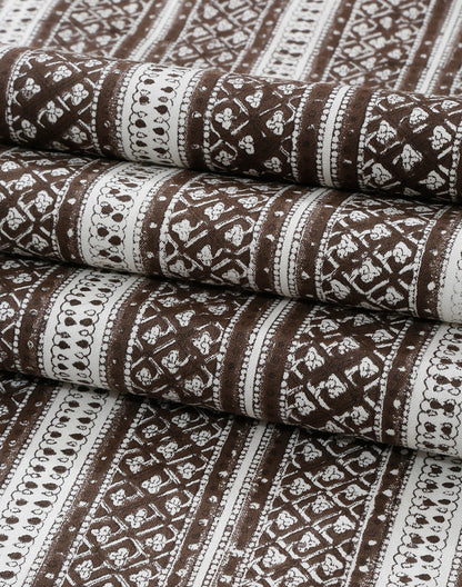 Brown Printed Cotton Table Runner