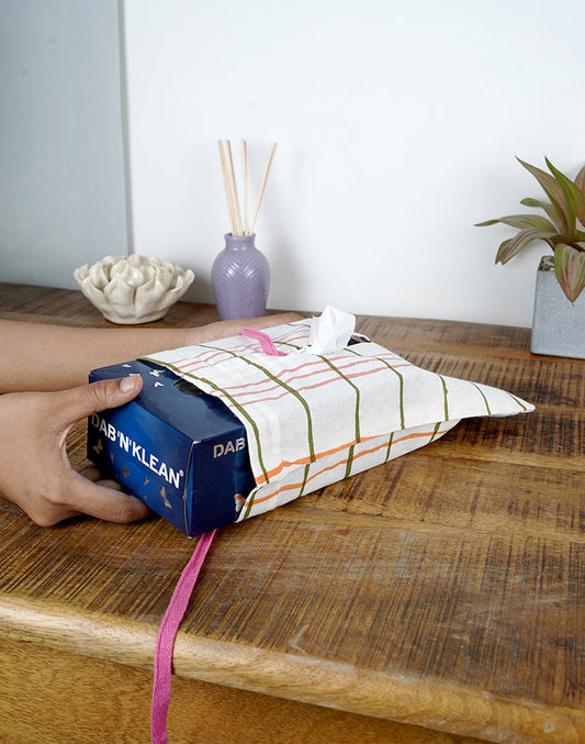 White tissue box cover