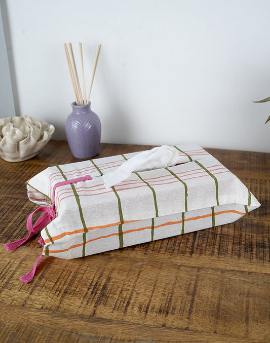 White tissue box cover