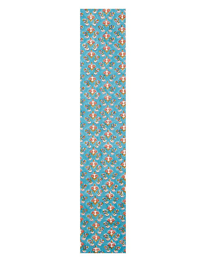 Blue Printed Center Table Cotton Runner
