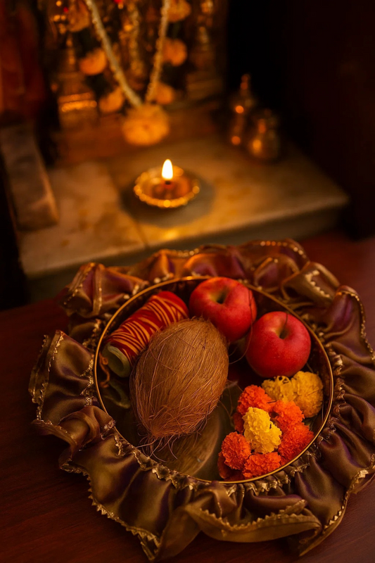 Festive Shimmery Thaal Decorator with Elastic