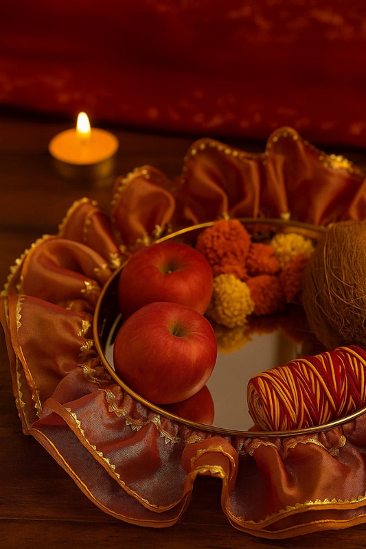 Festive Shimmery Thaal Decorator with Elastic