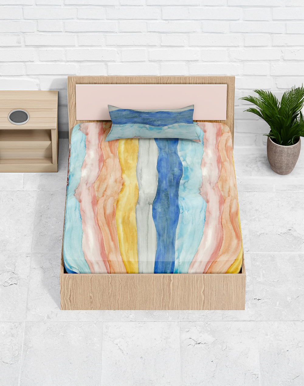 Bold Stripes Bedsheet Set with 2 Pillow Covers