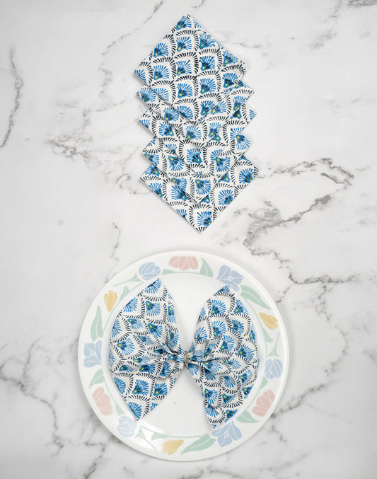 Set Of 6 - 8" Scallop Cocktail Napkin