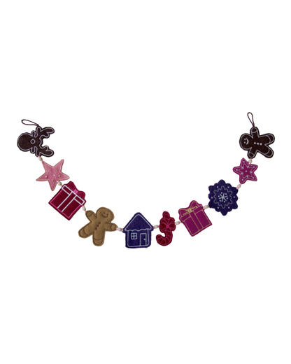 Embroidered Christmas Ornamnets Bunting