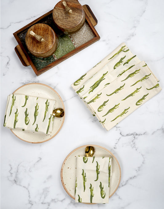 Set Of 6 - 16" Aligator Cotton Printed Napkin/ Kids Napkin/ Small Napkin