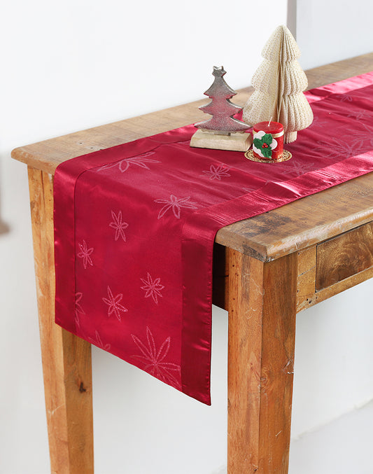 Red Shimmer Christmas Dinner Table Runner