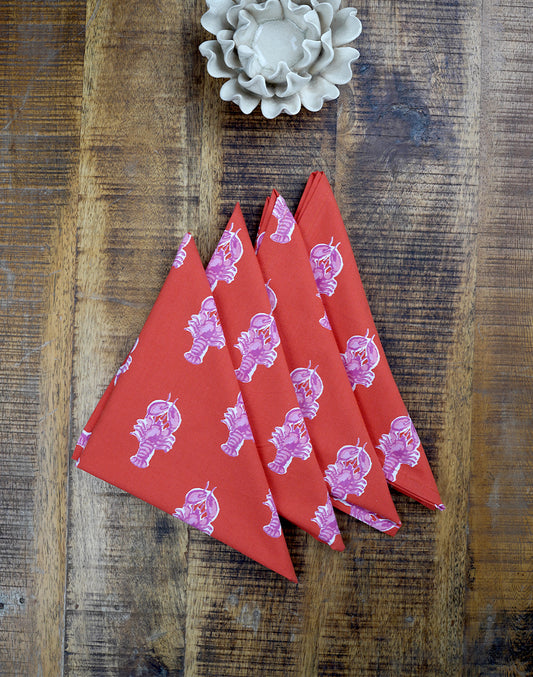 Set of 4 - 16" Super Soft 100% Cotton Everyday Napkins/ Kids Napkin