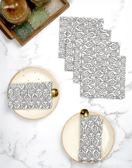 Set Of 6 - 12" Cotton Printed Cocktail Napkin