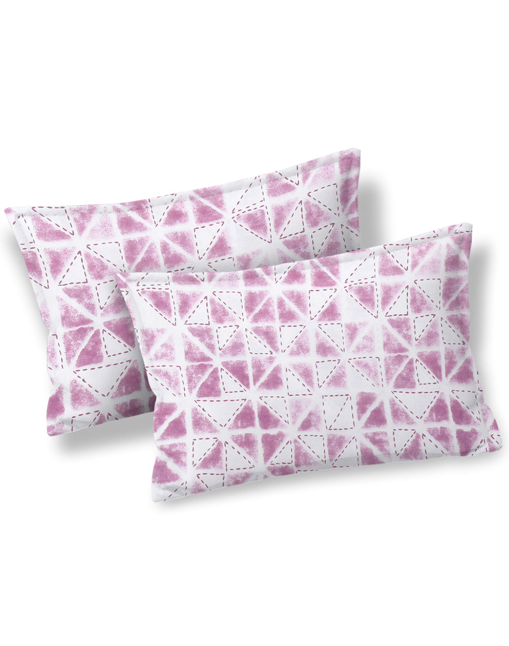 King Size- Purple Stripes Cotton Bedsheet Set with 2 Pillow Covers