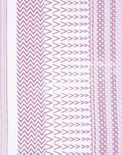 King Size- Purple Stripes Cotton Bedsheet Set with 2 Pillow Covers