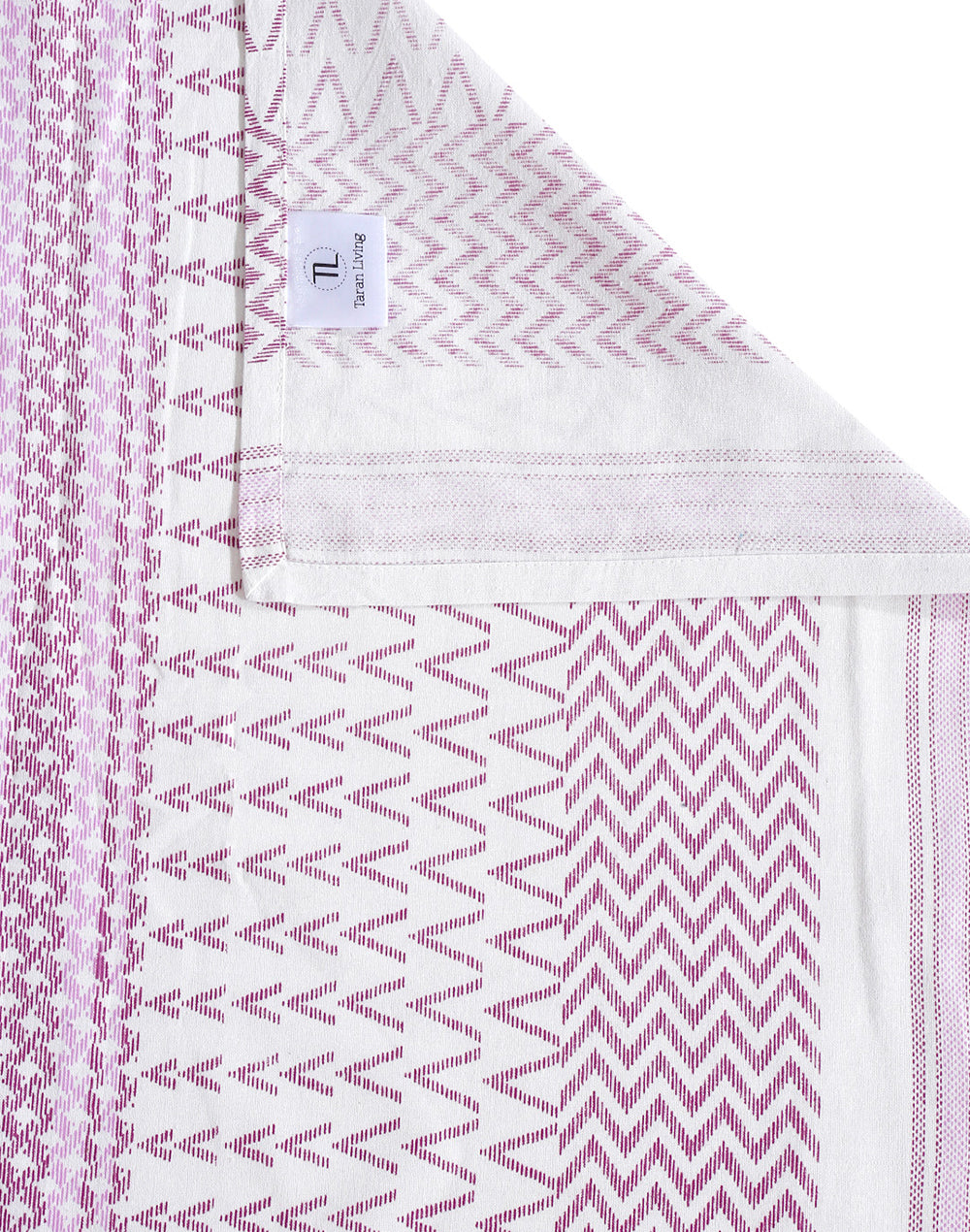 King Size- Purple Stripes Cotton Bedsheet Set with 2 Pillow Covers