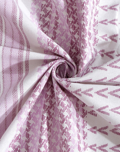 King Size- Purple Stripes Cotton Bedsheet Set with 2 Pillow Covers