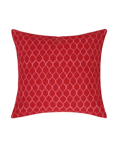 Set Of 2 - Red Quilted Velvet Cushion Cover 16"X16"