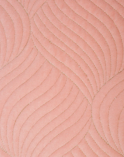 Set Of 2 - Pink Ogee Quilted Velvet Cushion Cover 16"X16"