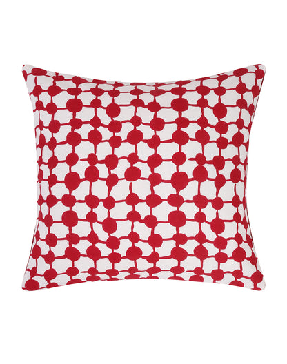 Set Of 2 - Maroon Tropical Quilted Velvet Cushion Cover 16"X16"