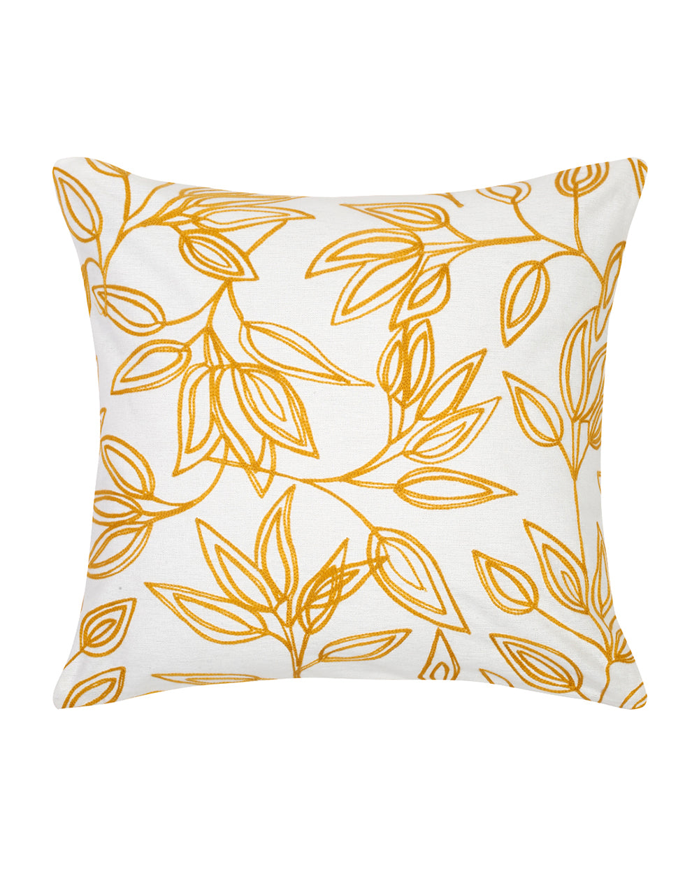 Set Of 2 - Botanical Breeze Embroidered Cushion Cover - 16"X 16"