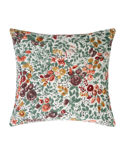 Set Of 2 - Vintage Blossom Printed Velvel Cushion Cover-16"X16"