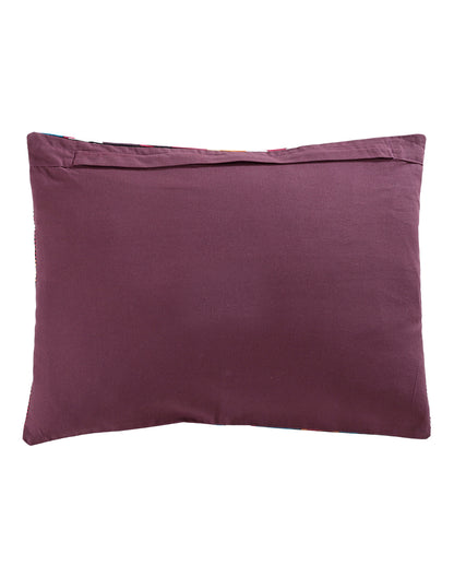 Set Of 2 - Geometric Print Cotton Cushion Cover - 14"X18"