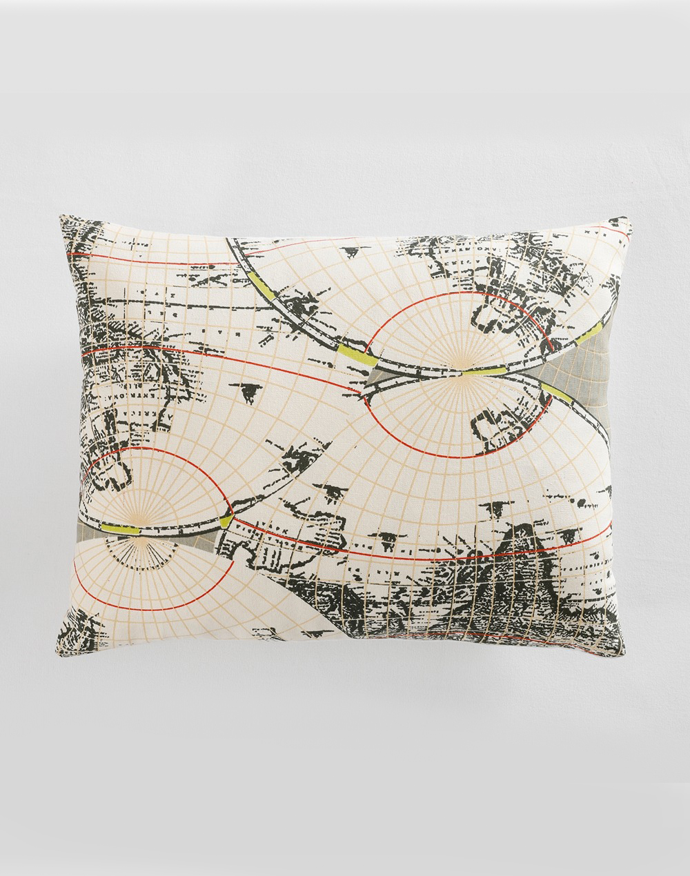 Set Of 2 - Lumbard Map Cotton Cushion Cover-14"X18"