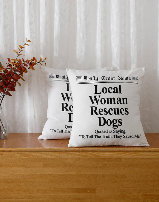 Set Of 2 - Typography Funky Cotton Cushion Cover - 18"X 18"