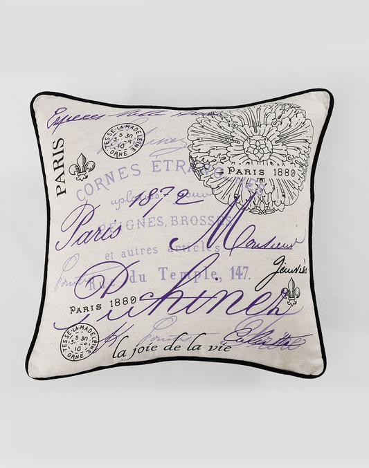 Set Of 2 - Typography Funky Cotton Cushion Cover - 18"X 18"