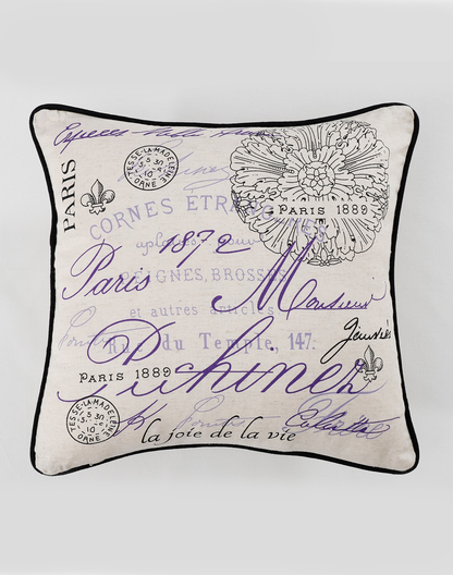 Set Of 2 - Typography Funky Cotton Cushion Cover - 18"X 18"
