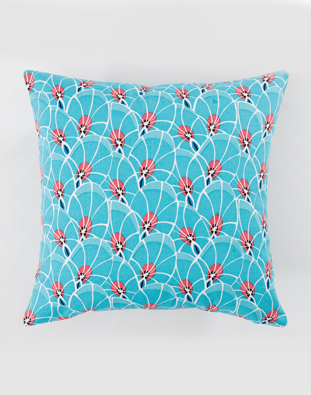 Set Of 2 - Blue Playful Cotton Cushion Cover - 16"X 16"