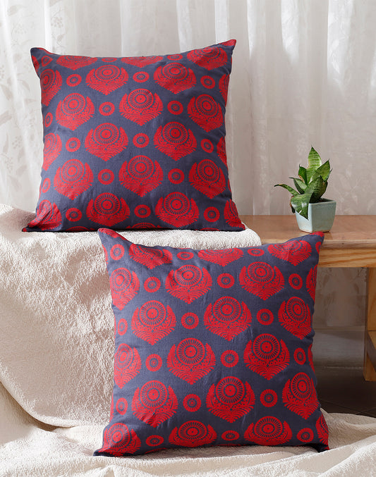 Set of 2 - Bold And Bright Decorative Cushion Cover - 20"x 20"
