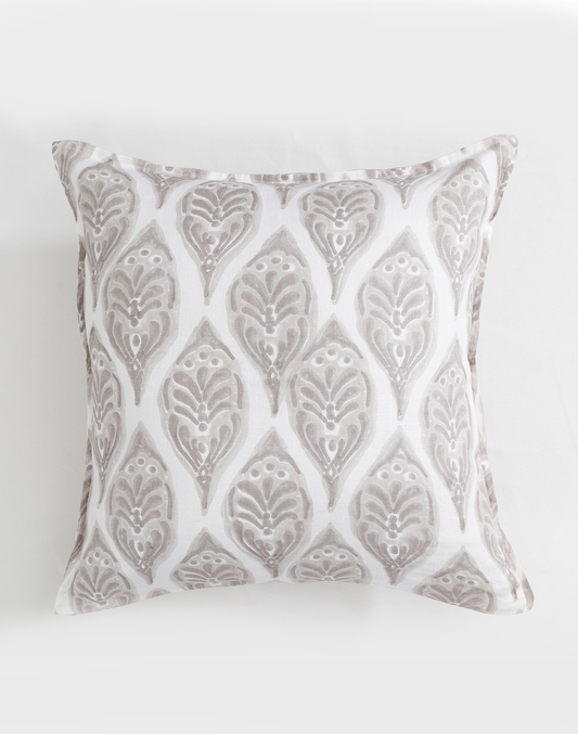 Set Of 2 - Leafy Linen Large Cushion Covers - 22"X 22"