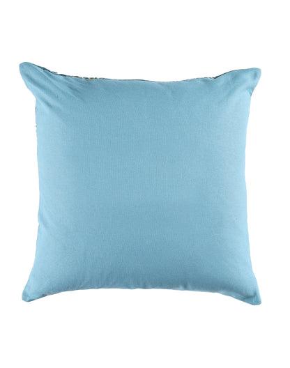 Set of 2 - Elegant Teal Embroidered Velvet Sofa Cushion Cover - 16"x16"