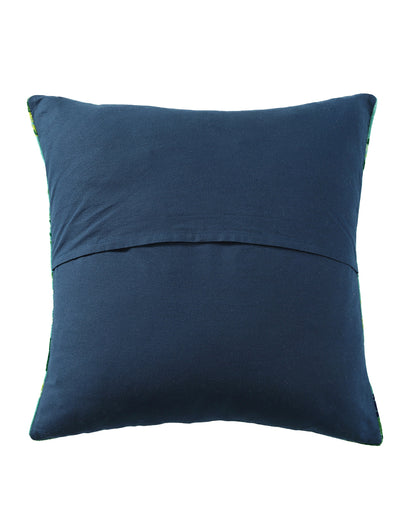 Set of 2 - Green Velet Printed Cushion Cover - 16"x 16"