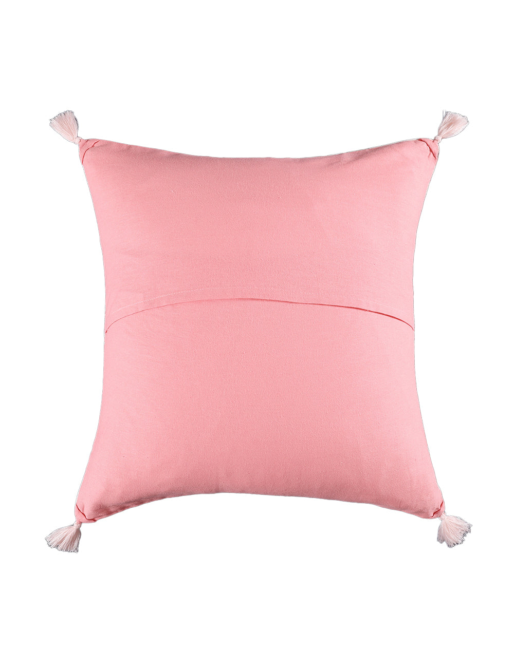 Set of 2 - Leafy Pink Cotton Cushion Cover - 16"x16"