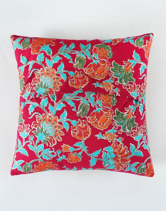 Set of 2 - Pink Floral Decorative Sofa Cushion Cover - 16"x 16"