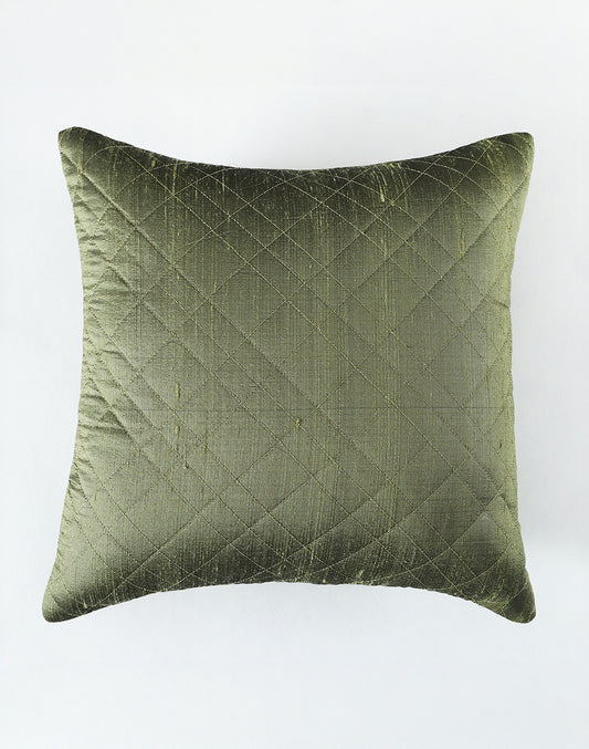 Set of 2 - Green Quilted Festive Cushion Cover - 16"x16"
