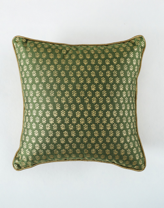 Set of 2 - Pine Gold Print Decorative Cushion Cover - 16"x16"