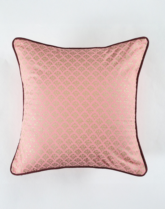 Set of 2 - Pink Gold Printed Vibrant Cushion Cover-16"X16"