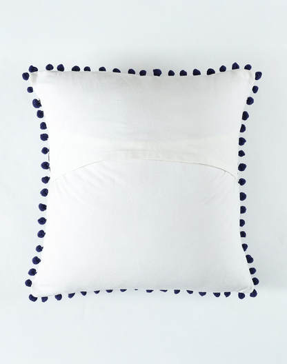 Set Of 2 - Square Embroidered Cotton Cushion Cover -16"X16"