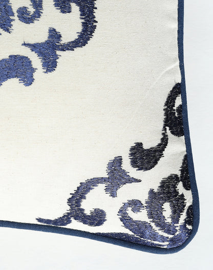Set of 2 - Blue Ikat Embroidery Decorative Cushion Cover - 16"x16"