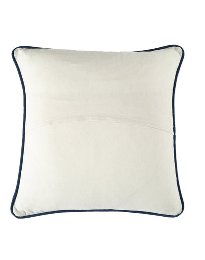 Set of 2 - Blue Ikat Embroidery Decorative Cushion Cover - 16"x16"