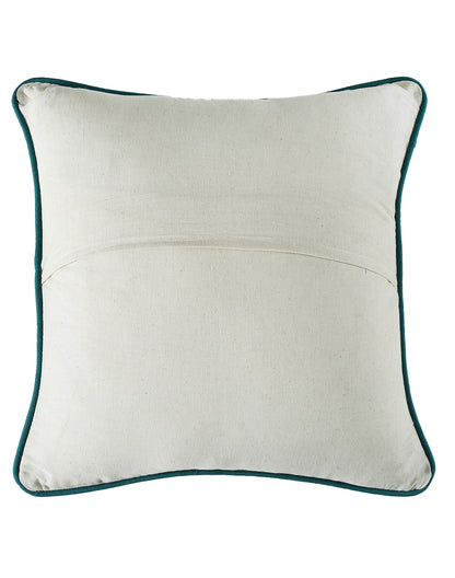 Set of 2 - Green Ikat Embroidery Decorative Cushion Cover - 16"x16"