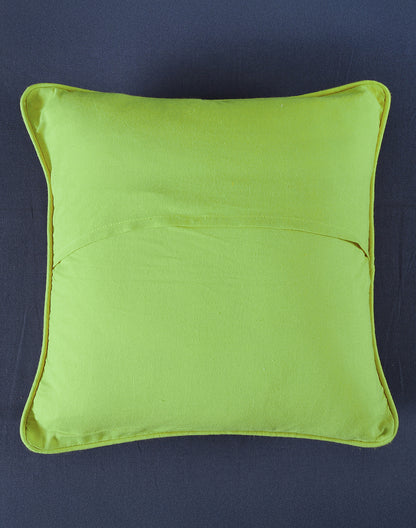 Set of 2 - Green Ikat Embroidery Decorative Cushion Cover - 16"x16"