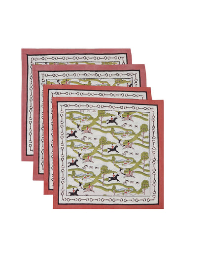 White Printed Cotton Table Napkin 20"X20"