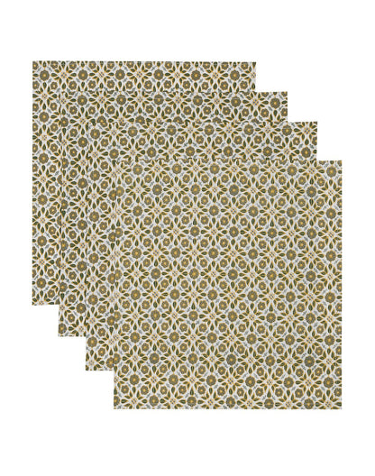 Yellow Printed Cotton Napkin 20"X20"