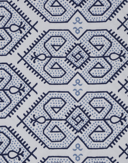 Set Of 4- Blue Cotton Printed Table Mat