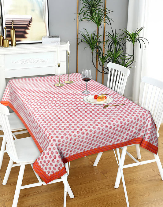 Orange Cotton 6 Seater Table Cover