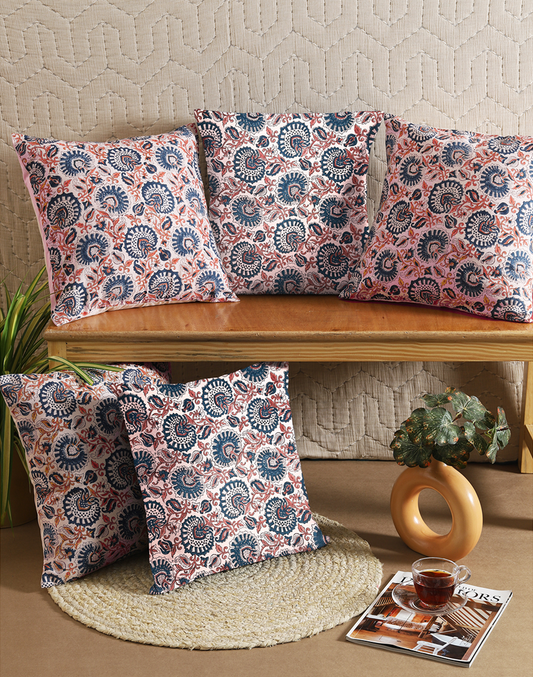 Set of 3 - Coordinated Cotton Cushion Cover Set - 16"x16"